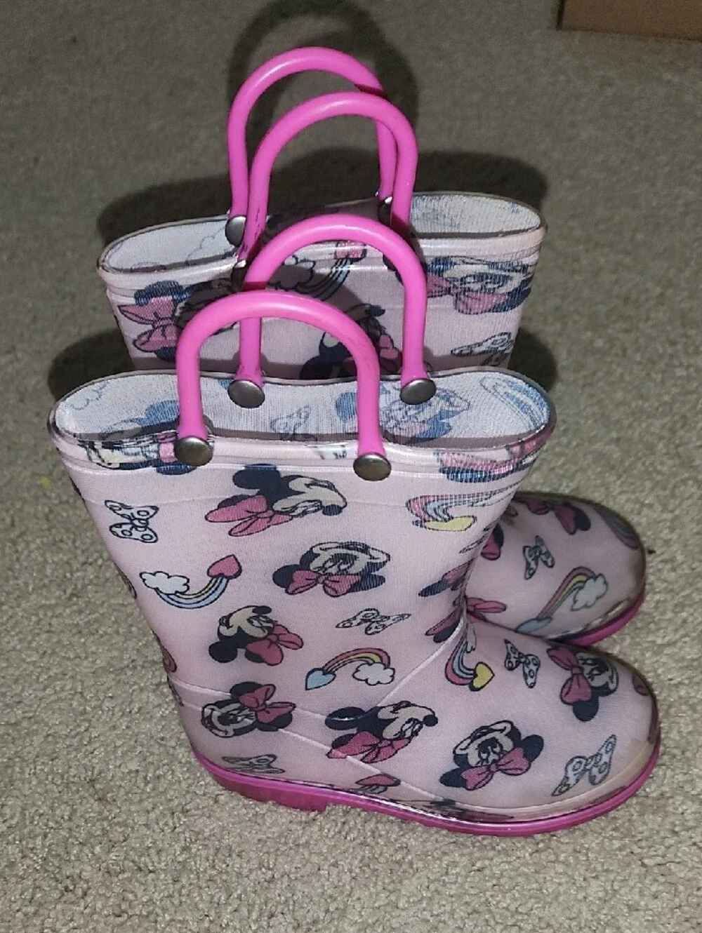 Disney Pink Minnie Mouse Kids Rain Boots